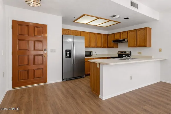 a view of city from a balcony