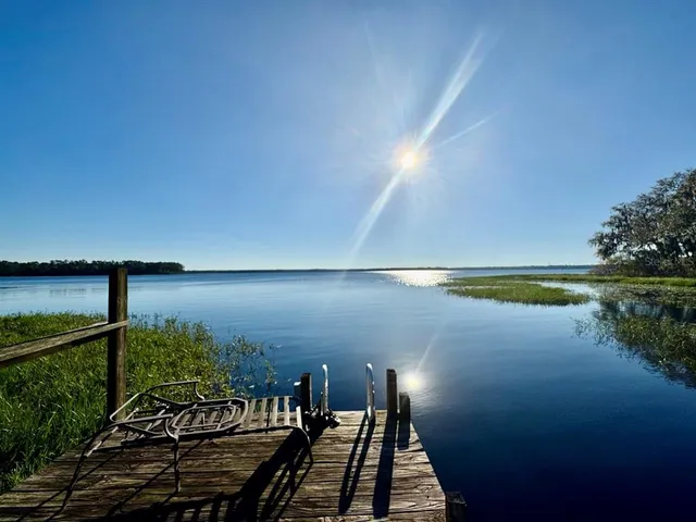 a view of a lake with a mountain