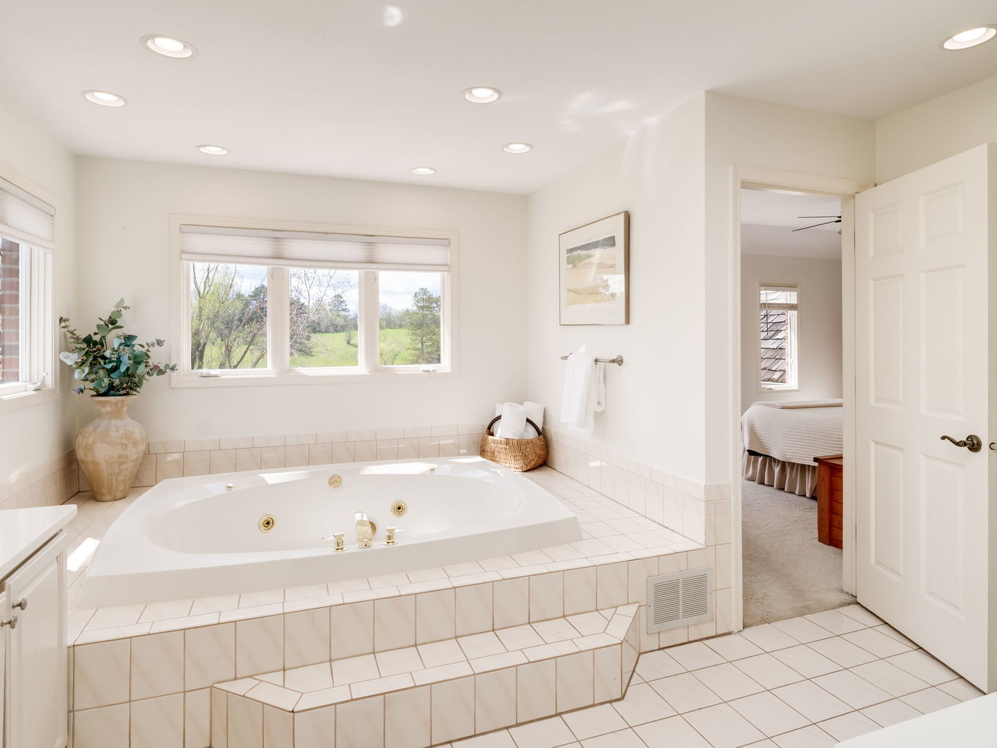 626 Buena Road Lake Forest, IL 60045 - Photo 19 of 37 a white bath tub sitting in a bathroom next to a window