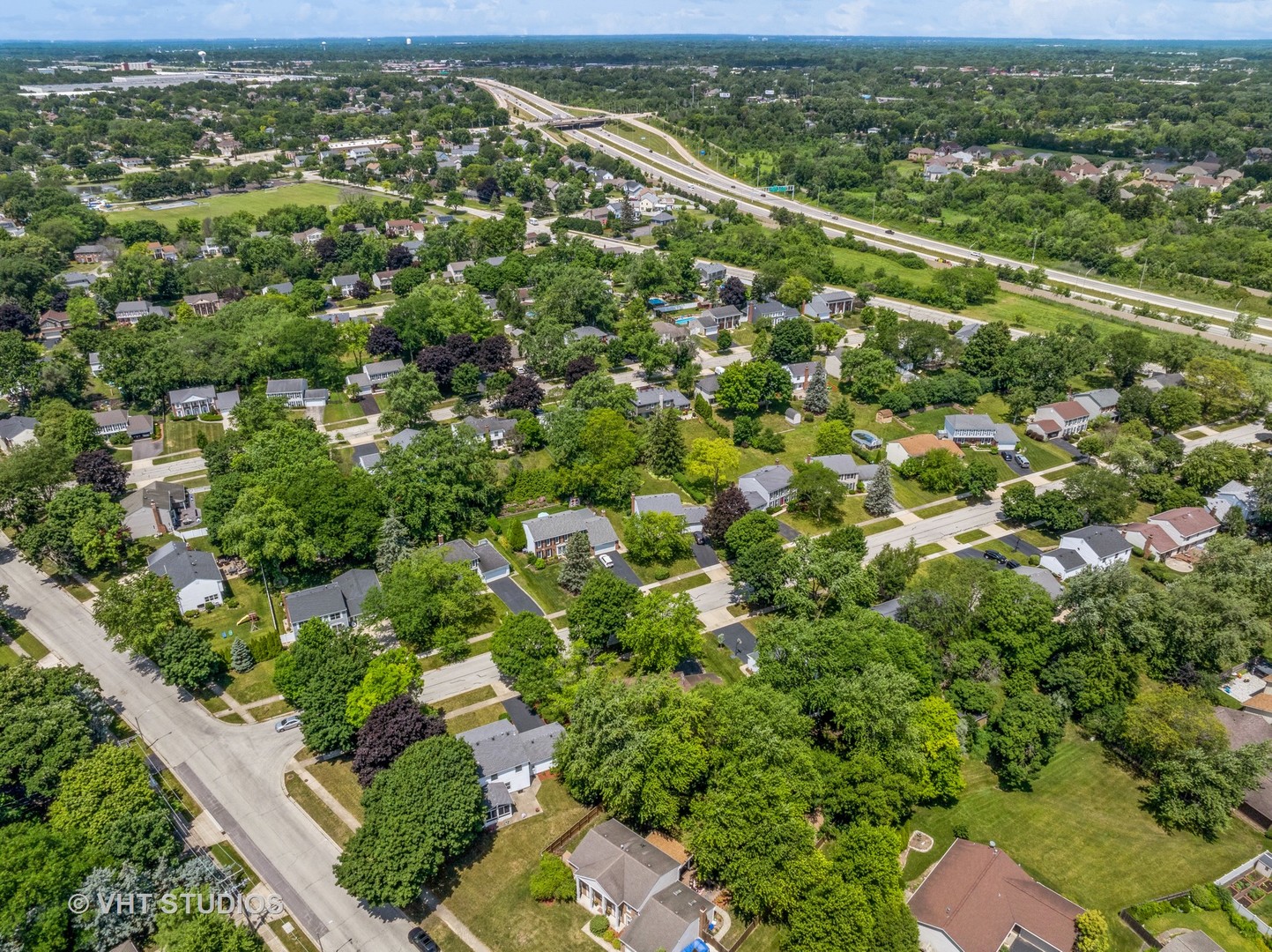 313 Ambleside Drive Roselle, IL 60172 - Photo 39 of 46 an aerial view of residential houses with outdoor space and trees