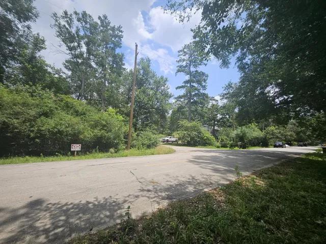 a view of a yard with a tree