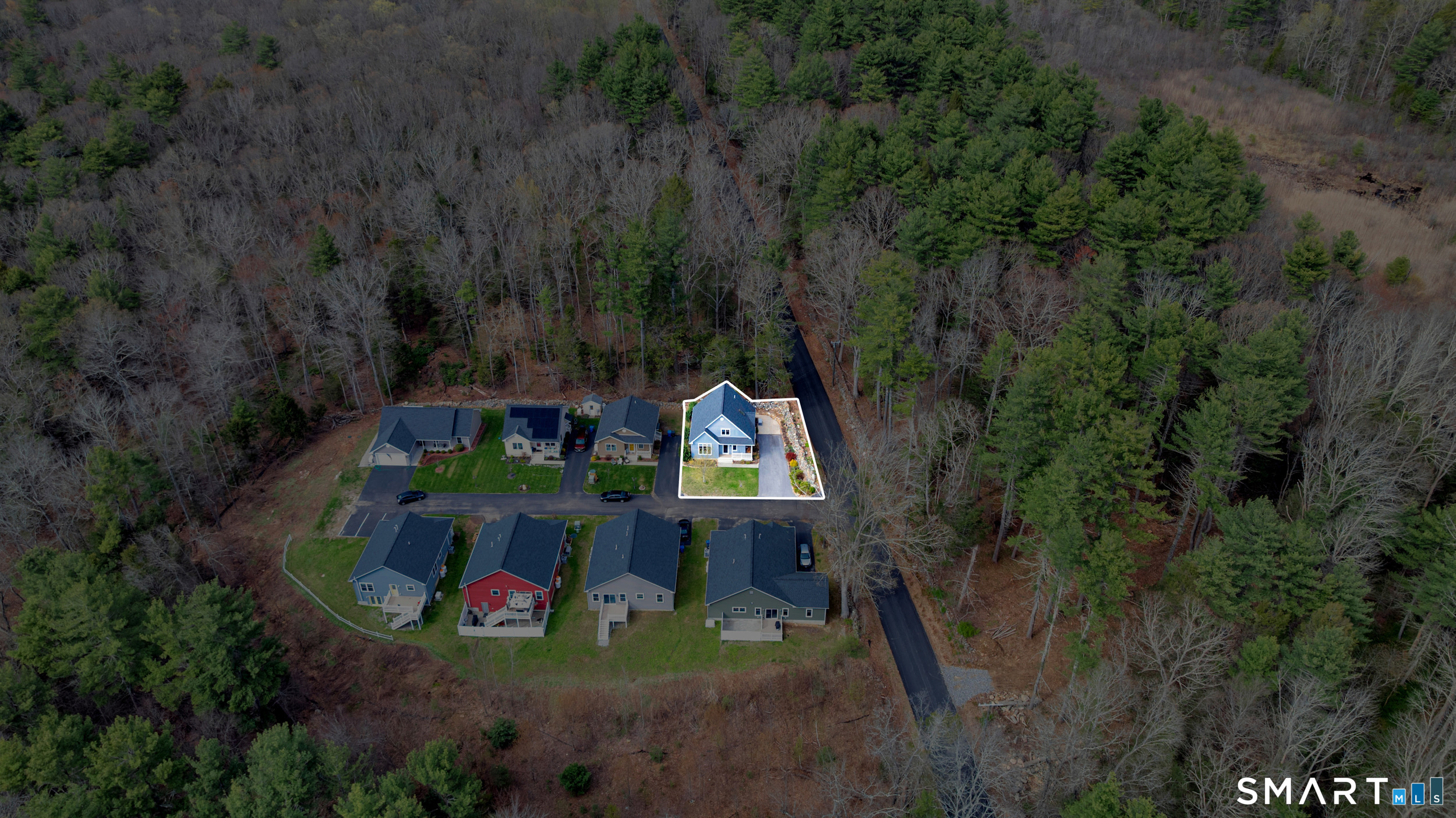 123 Ashford Road, Unit 1 Eastford, CT 06242 - Photo 22 of 23 an aerial view of house with outdoor space and trees all around