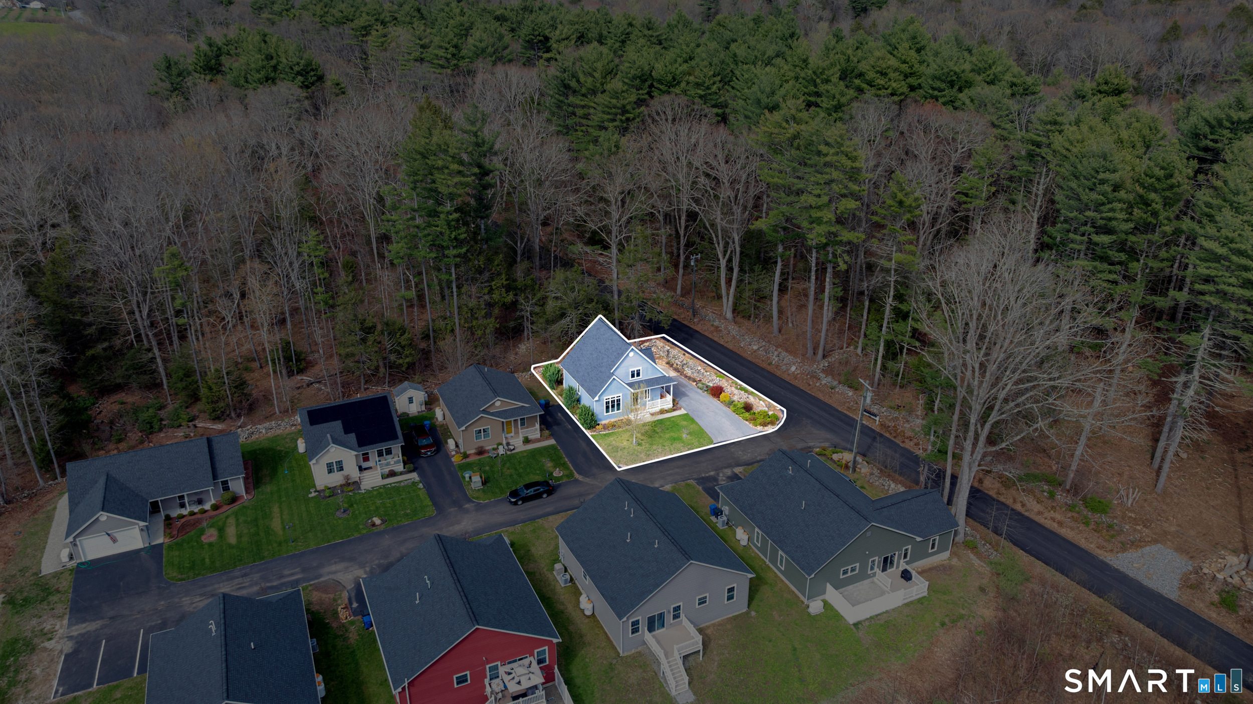 123 Ashford Road, Unit 1 Eastford, CT 06242 - Photo 23 of 23 an aerial view of a house with a yard