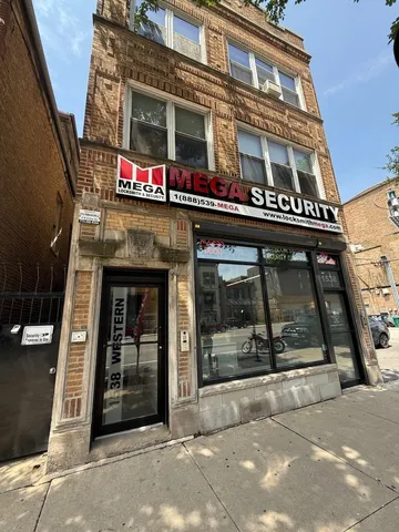 a view of a building with door