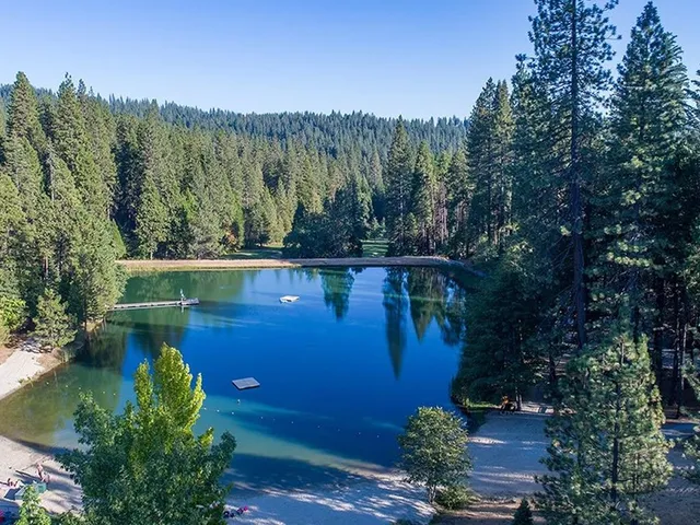 a view of a lake with a mountain in the background
