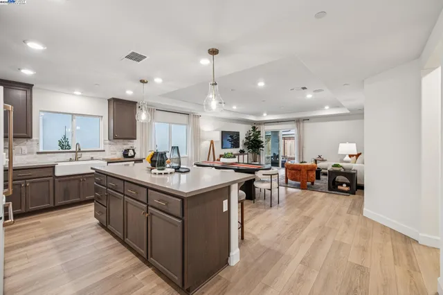 a kitchen with lots of counter top space