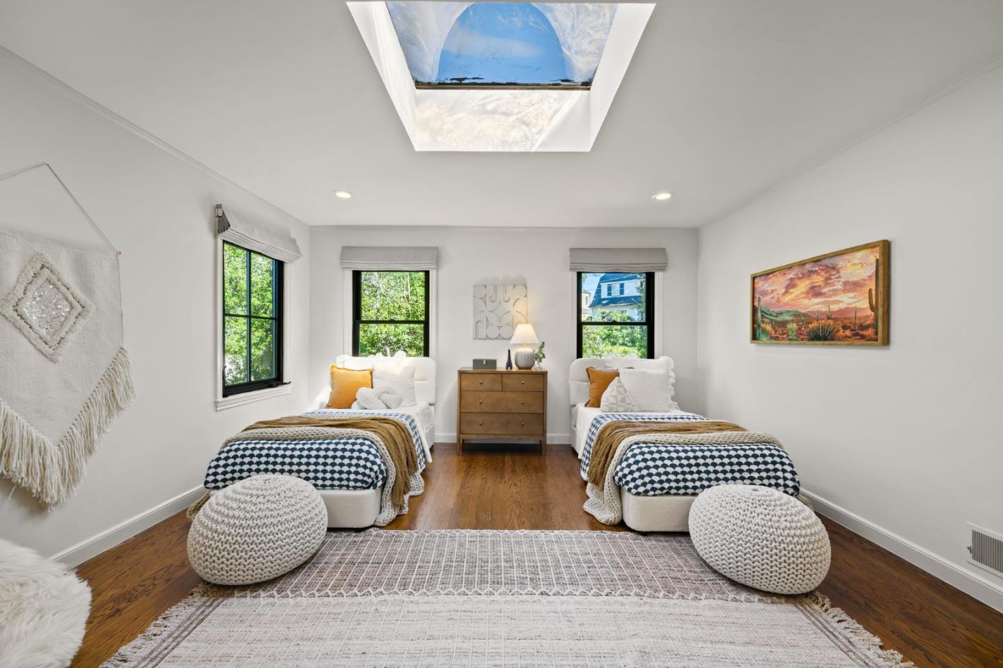 670 Edgewood Road San Mateo, CA 94402 - Photo 27 of 59 a bedroom with two beds and a large window