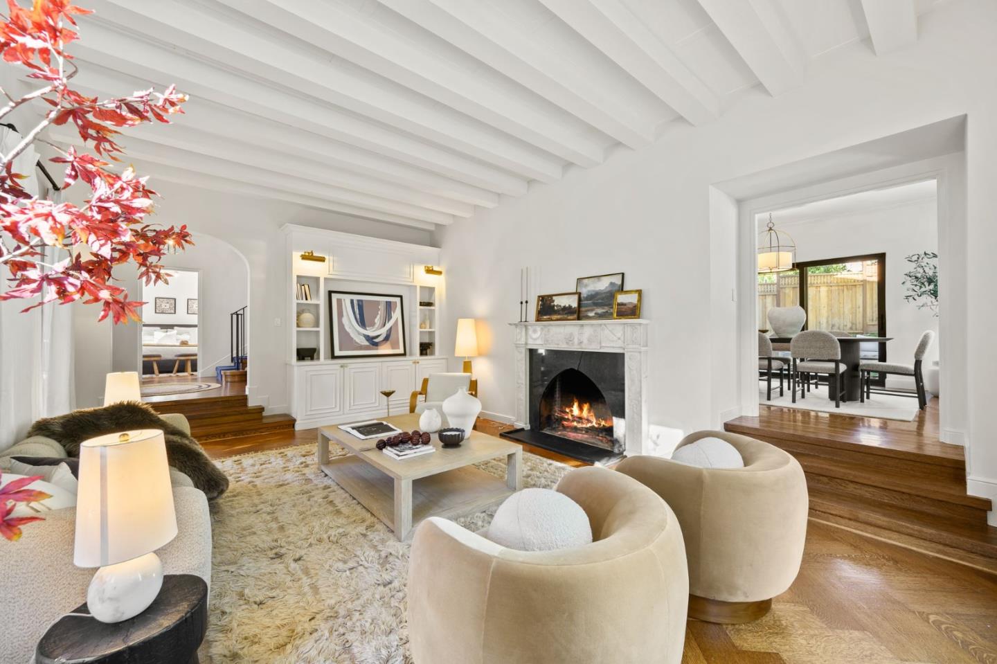 670 Edgewood Road San Mateo, CA 94402 - Photo 5 of 59 a living room with furniture and a fireplace