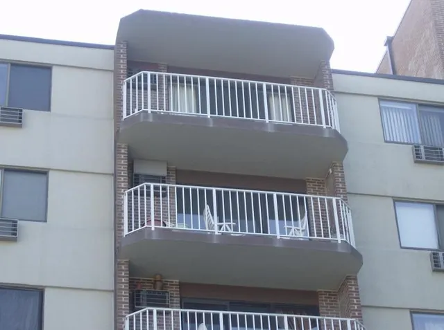 a view of balcony with a window