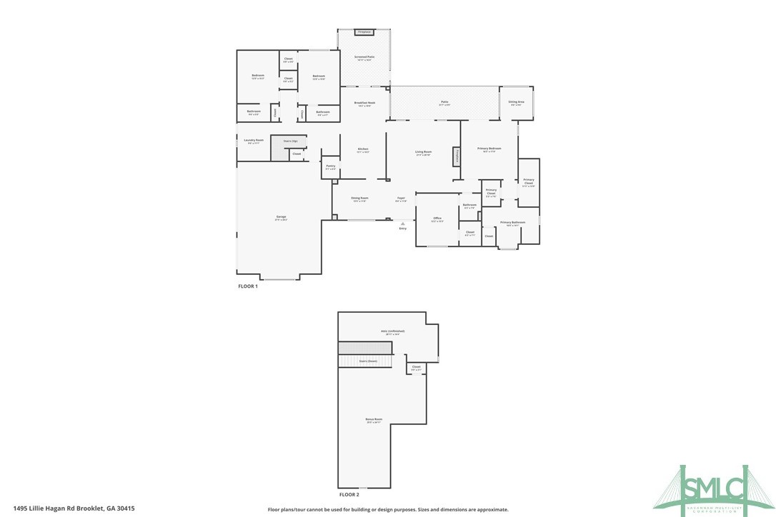 1495 Lillie Hagan Road Brooklet, GA 30415 - Photo 50 of 50 Floor Plan