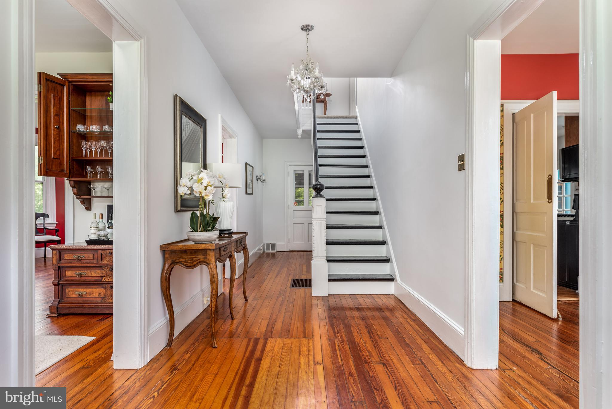 938 Summit Road Narberth, PA 19072 - Photo 2 of 60 Center Hall with Red Pine Floors