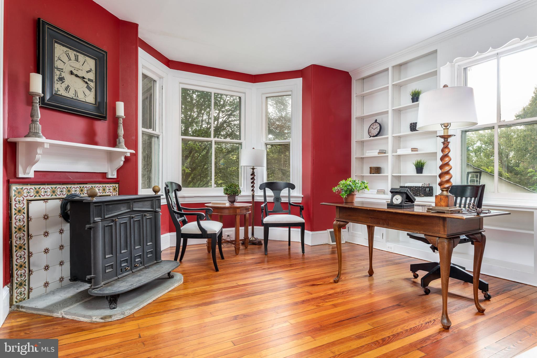 938 Summit Road Narberth, PA 19072 - Photo 12 of 60 Study/Office with Wood Burning Stove