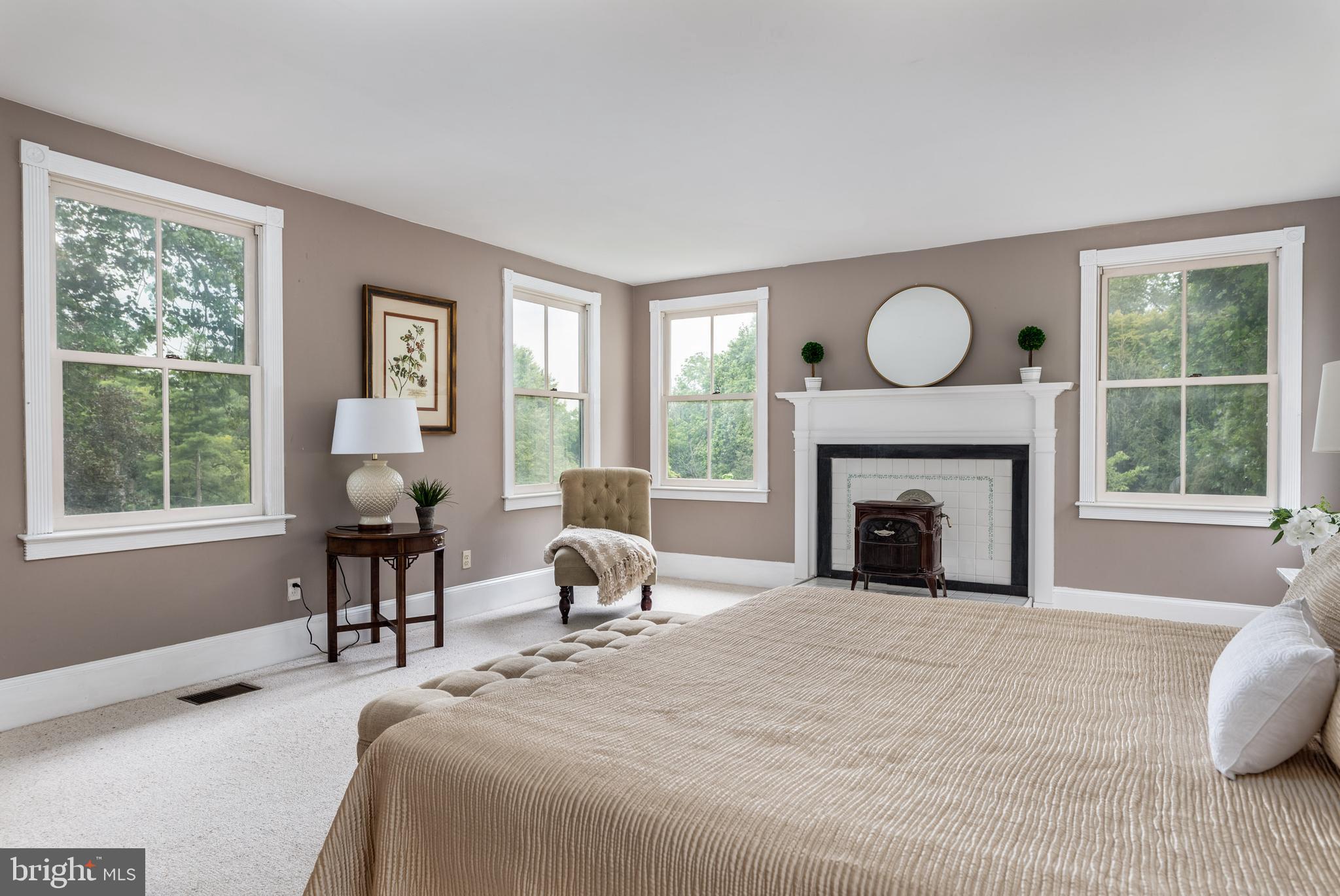 938 Summit Road Narberth, PA 19072 - Photo 24 of 60 Main Bedroom with Wood burning Fireplace