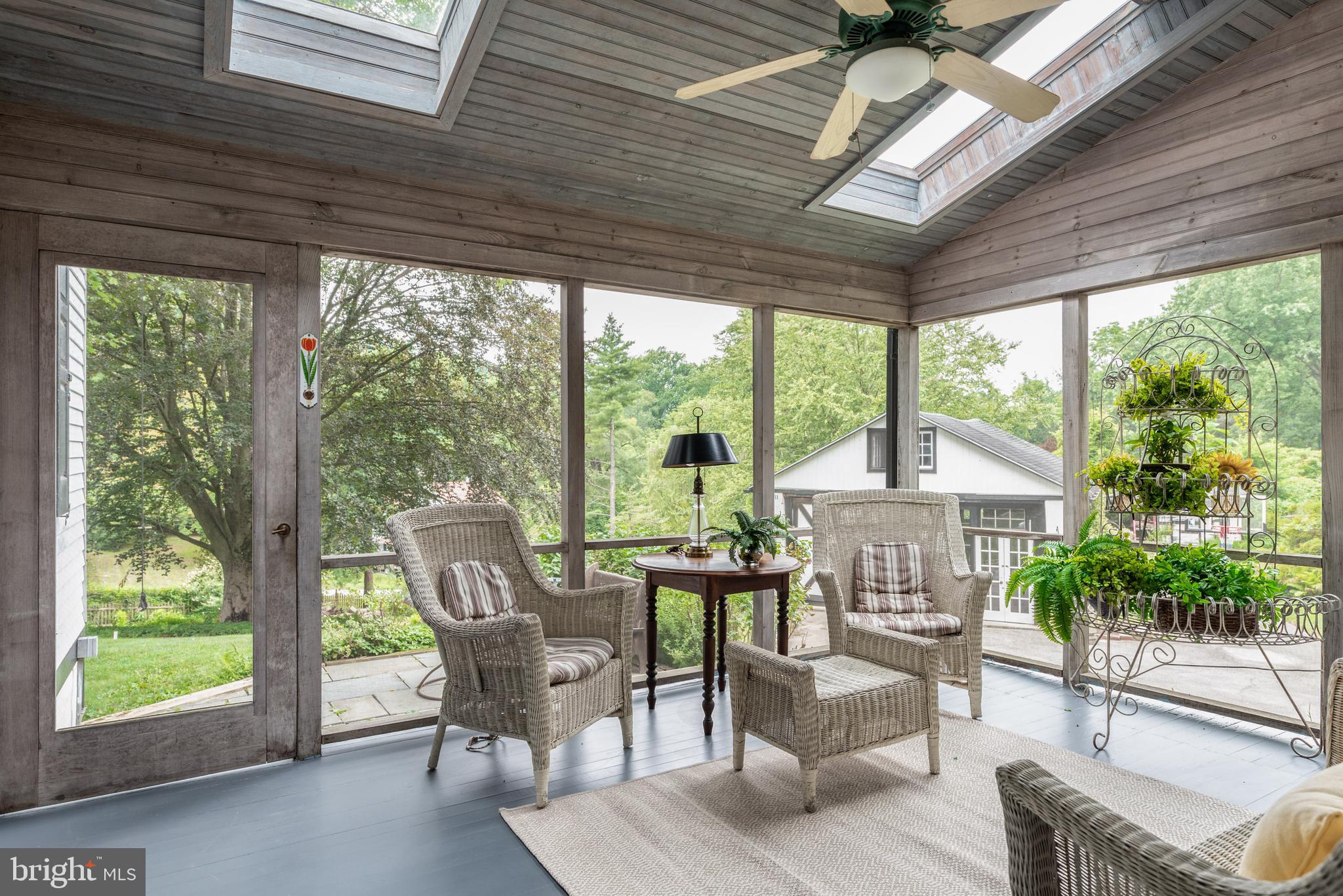 938 Summit Road Narberth, PA 19072 - Photo 4 of 60 Screened-in Porch with Skylights and Ceiling Fan