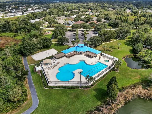 an aerial view of a house