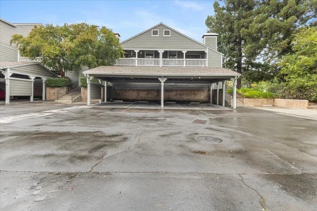 a front view of a house with a garage