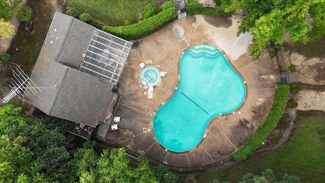 an aerial view of a house