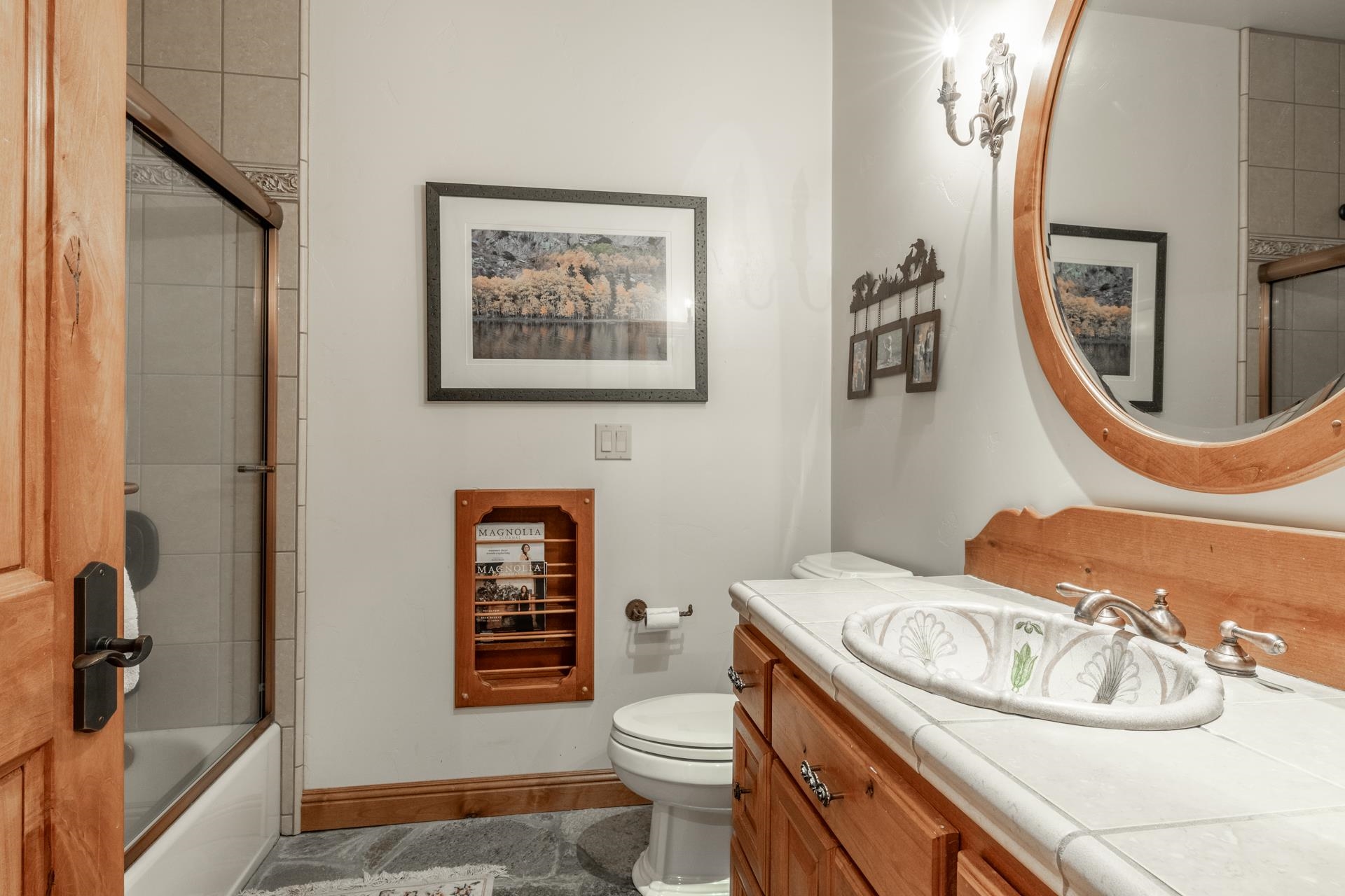 45 Skyline Road June Lake, CA 93529 - Photo 33 of 58 a bathroom with a sink a toilet and shower