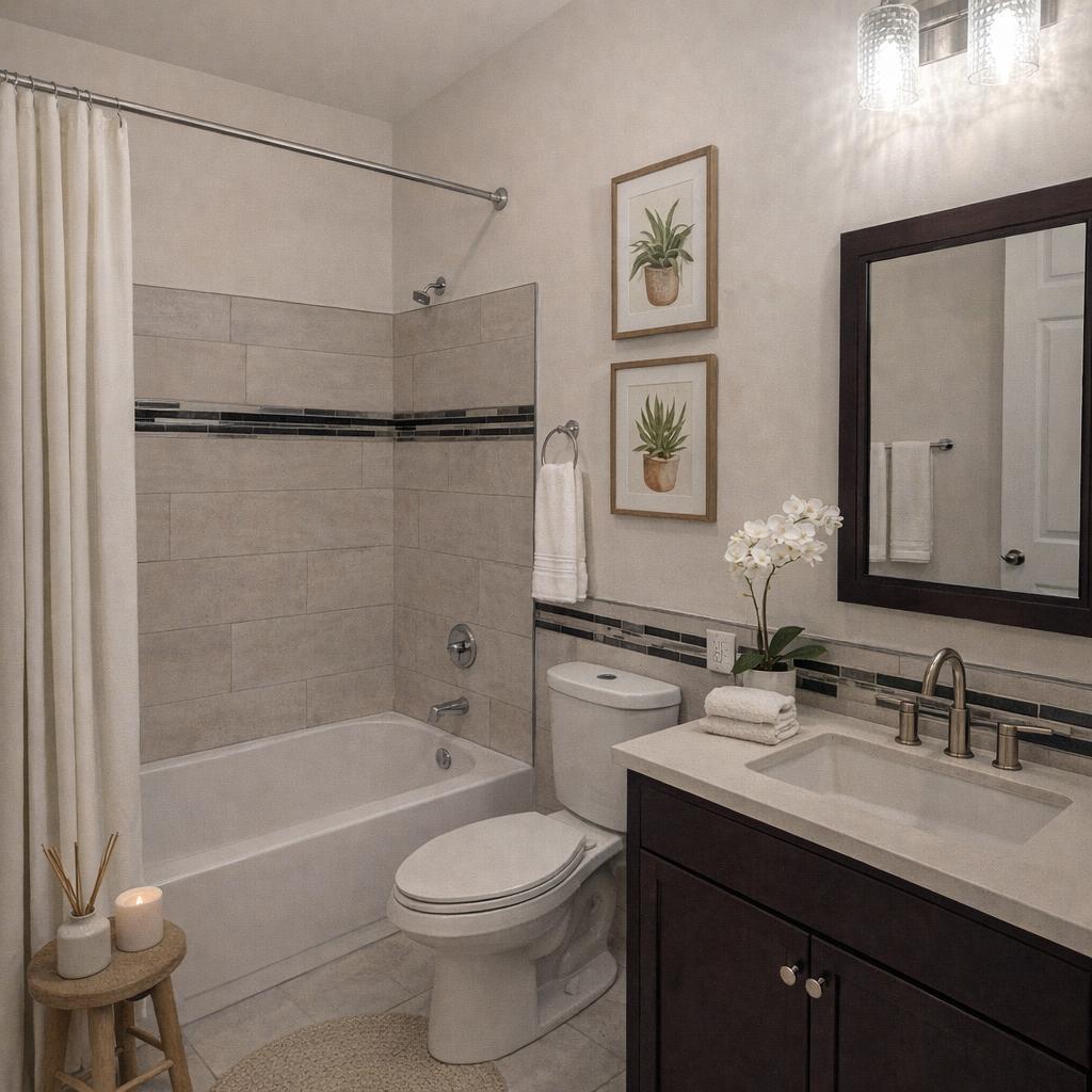 5933 Trinity Street Philadelphia, PA 19143 - Photo 7 of 18 Serene bathroom with modern touches.(Staged)