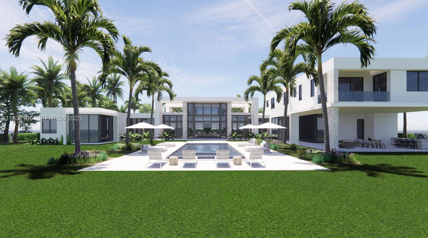 17025 Stratford Court Southwest Ranches, FL 33331 - Photo 4 of 17 a view of a house with a swimming pool and a garden