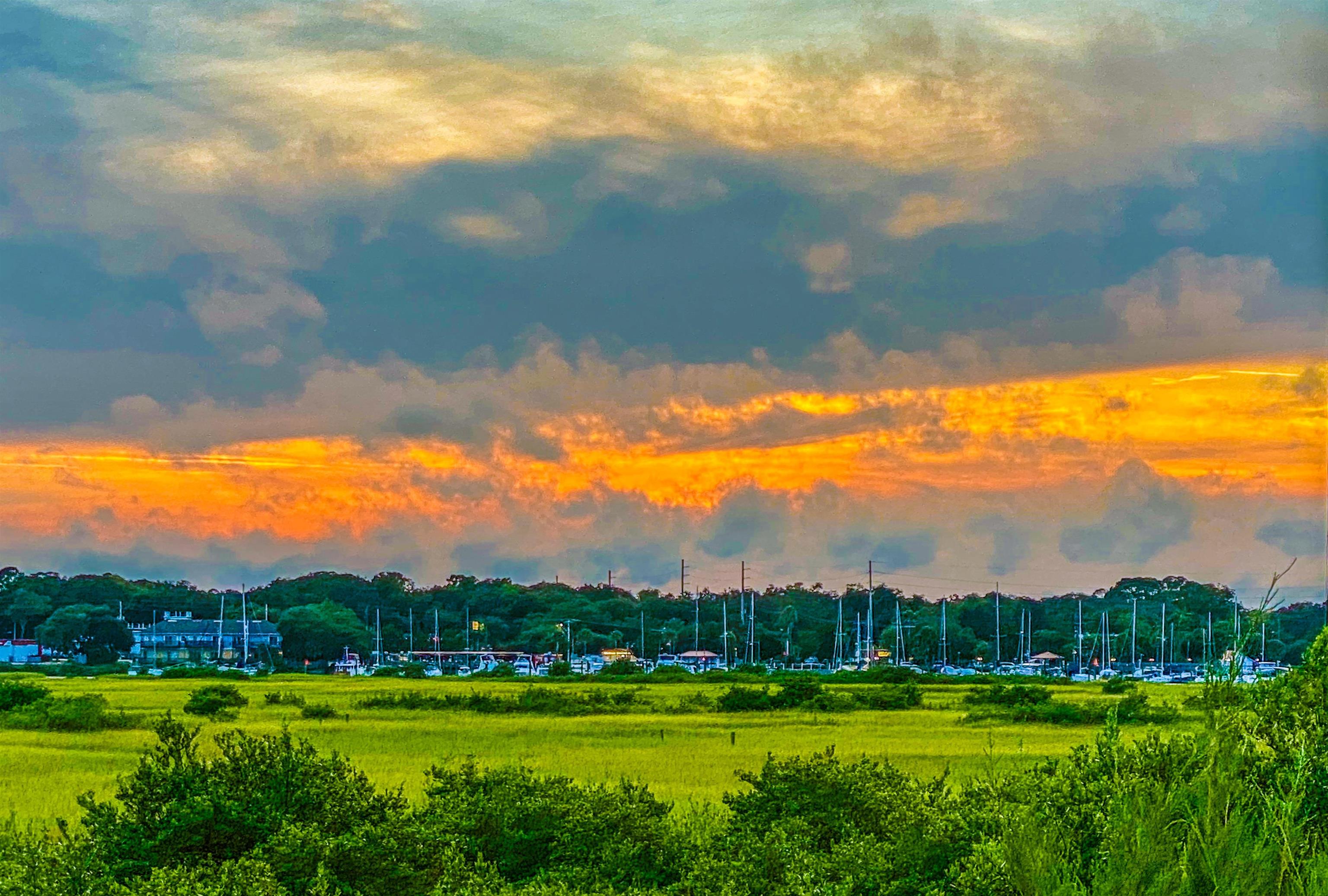 a view of a golf course with a yard