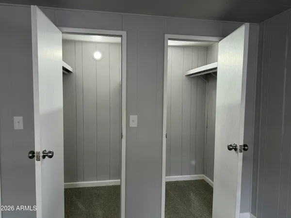 a view of a swimming pool with a chair