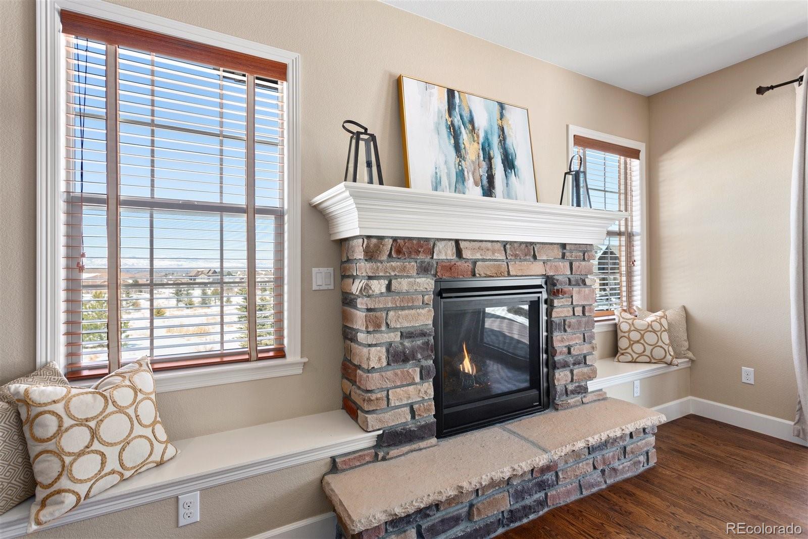 10634 Sundial Rim Road Highlands Ranch, CO 80126 - Photo 14 of 40 a living room with furniture and a fireplace