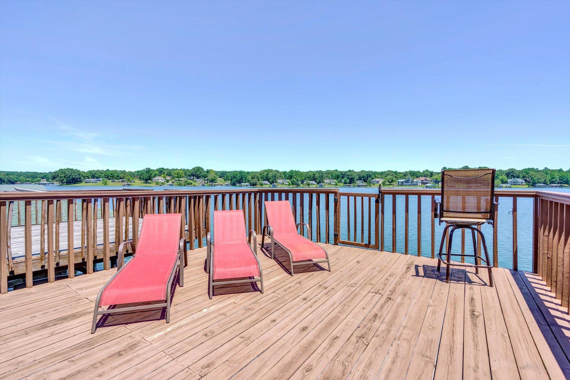 3499 Kemp Ford Road Union Hall, VA 24176 - Photo 46 of 52 a view of deck with chairs a barbeque with wooden floor and fence