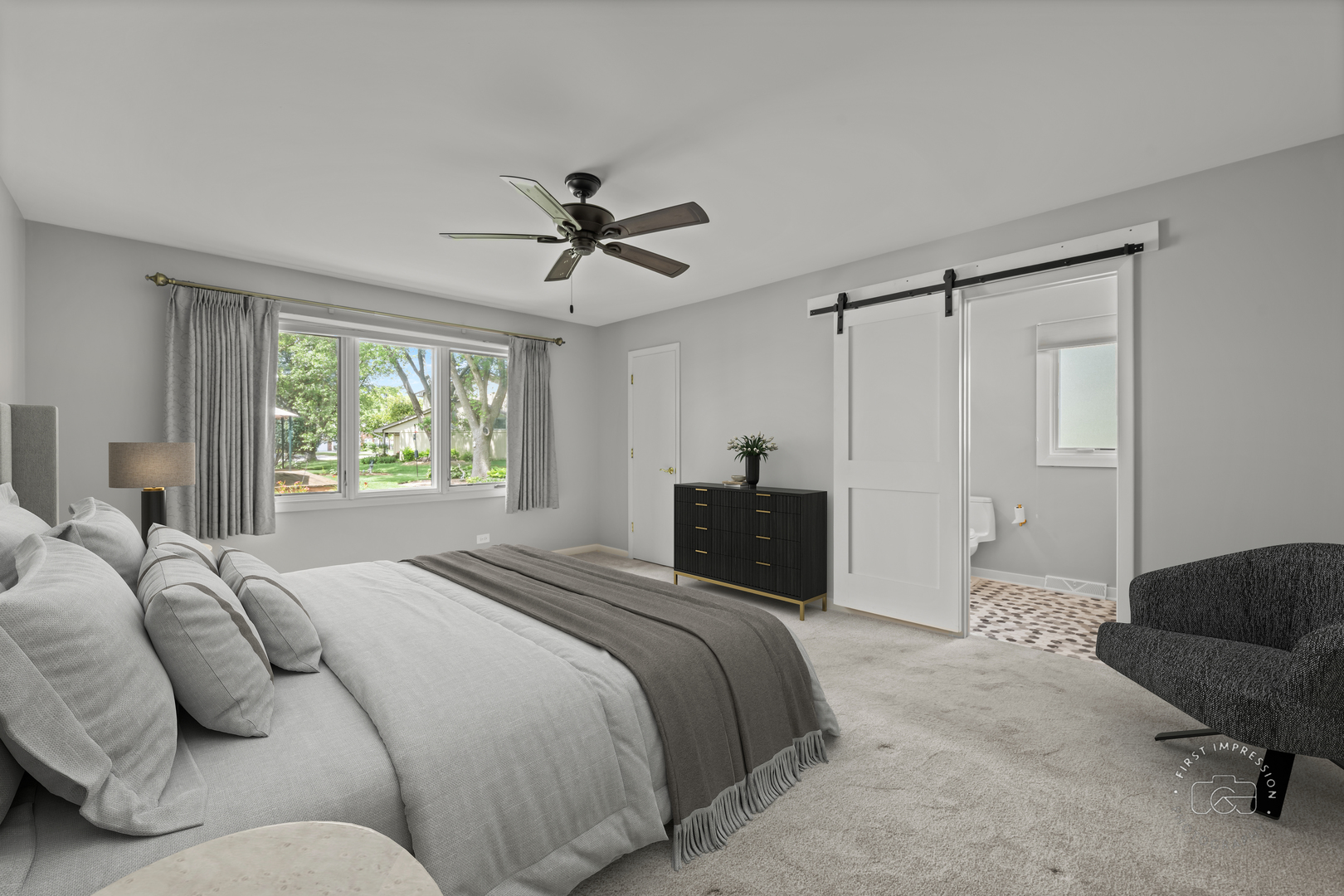 1105 West Bauer Road Naperville, IL 60563 - Photo 19 of 39 a bedroom with a bed and a couch