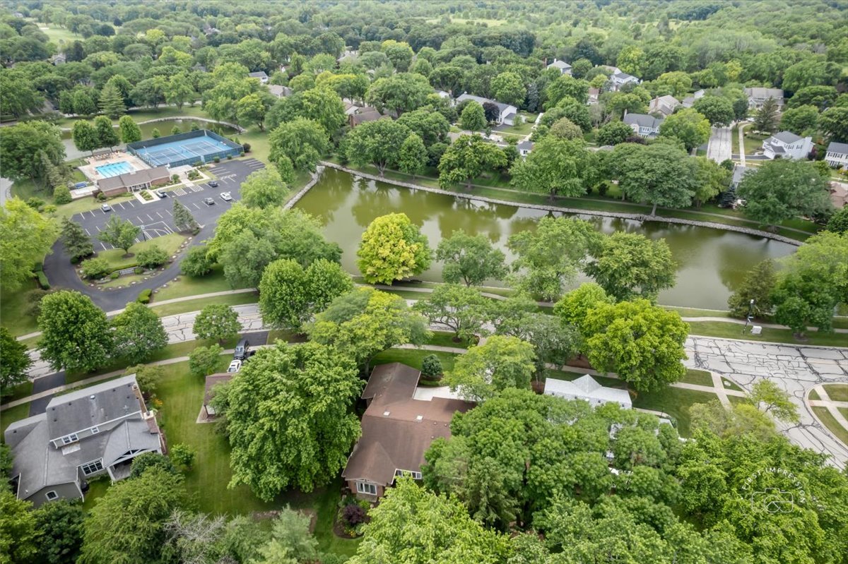 1105 West Bauer Road Naperville, IL 60563 - Photo 31 of 39 an aerial view of residential house with outdoor space and lake view