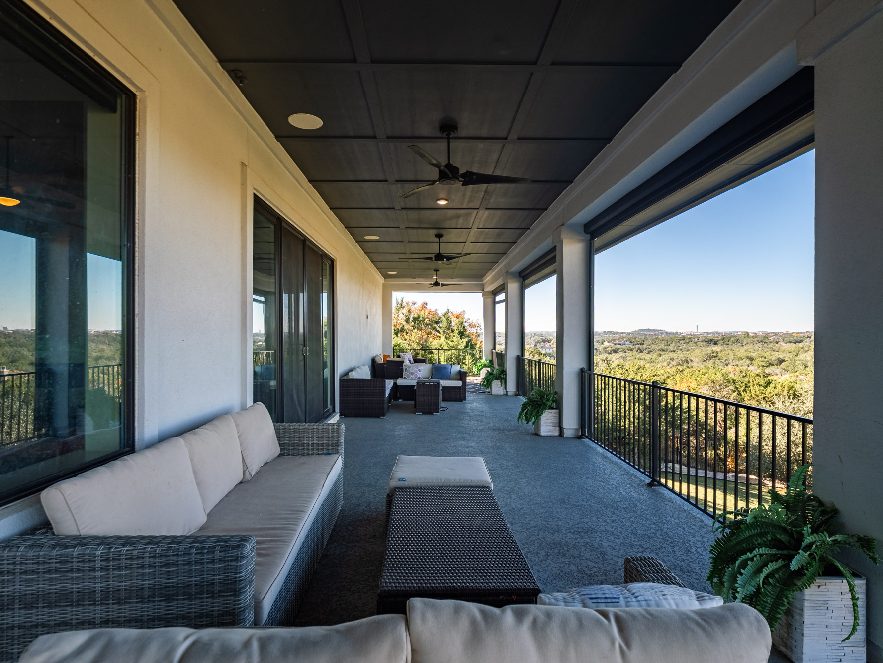 14900 Copper Ridge Lane Austin, TX 78734 - Photo 28 of 39 View of patio / terrace featuring an outdoor living space and a ceiling fan