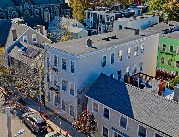 a aerial view of multiple houses