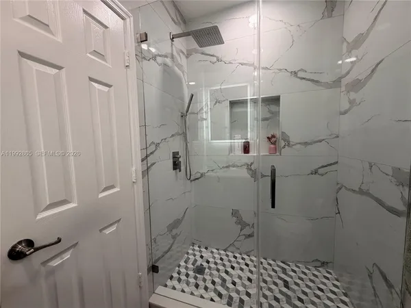 a bathroom with a shower