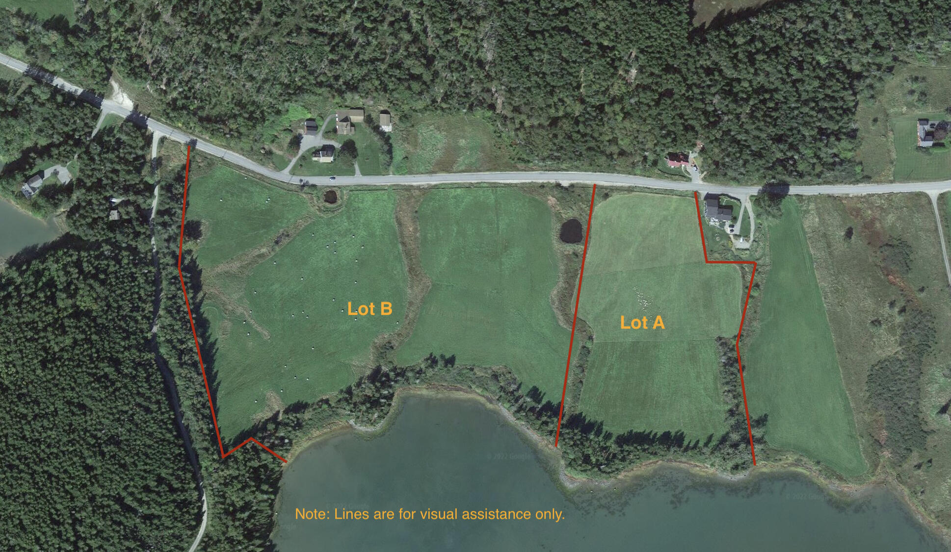 Lot A East Kennebec Road Machias, ME 04654 - Photo 6 of 45 Rogers new lot lines aerial
