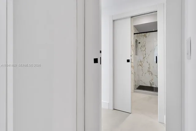 a view of an empty walk in closet