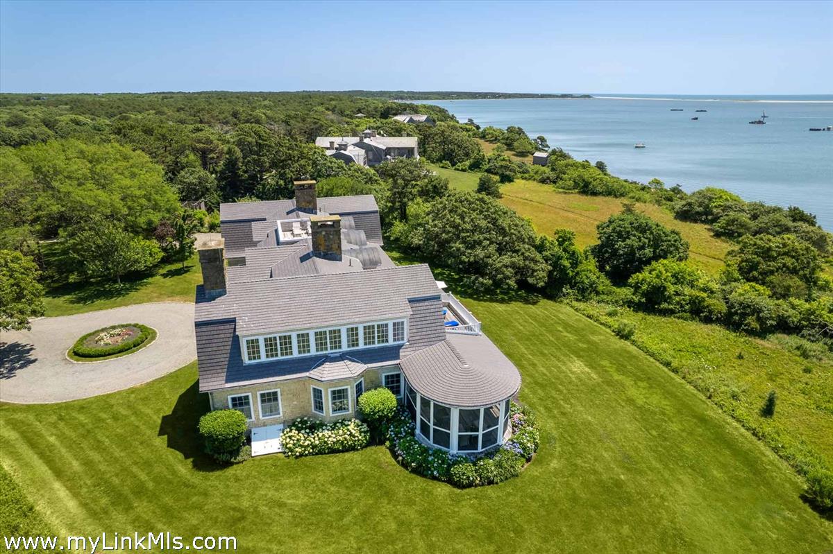 25 Lelands Path Edgartown, MA 02539 - Photo 54 of 56 an aerial view of a house with yard swimming pool and outdoor seating
