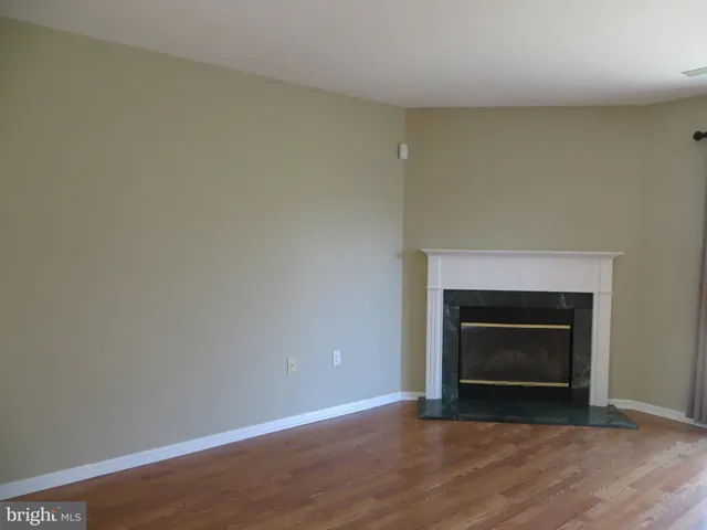 a room with a fireplace
