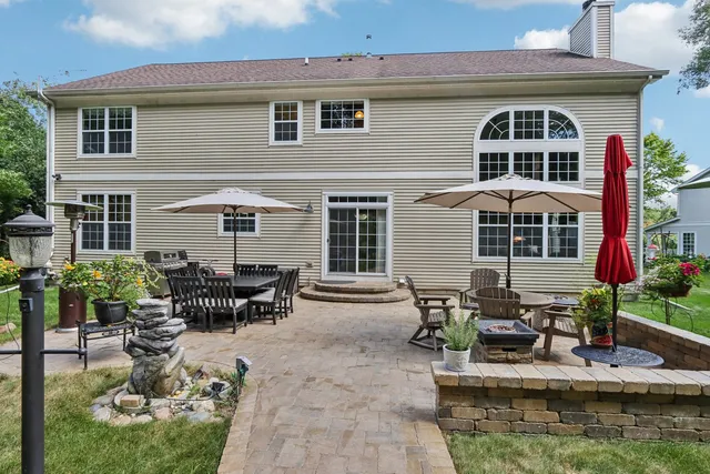 a front view of house with outdoor seating space