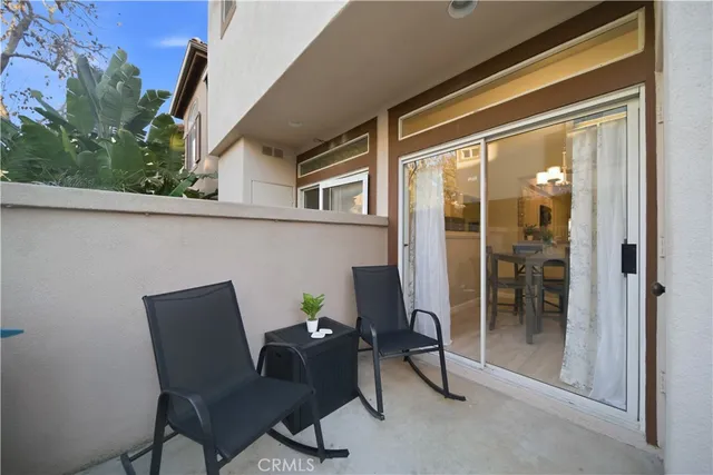 a view of an outdoor space with seating area