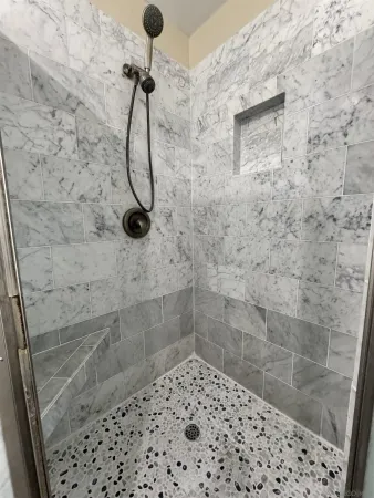 a bathroom with a shower