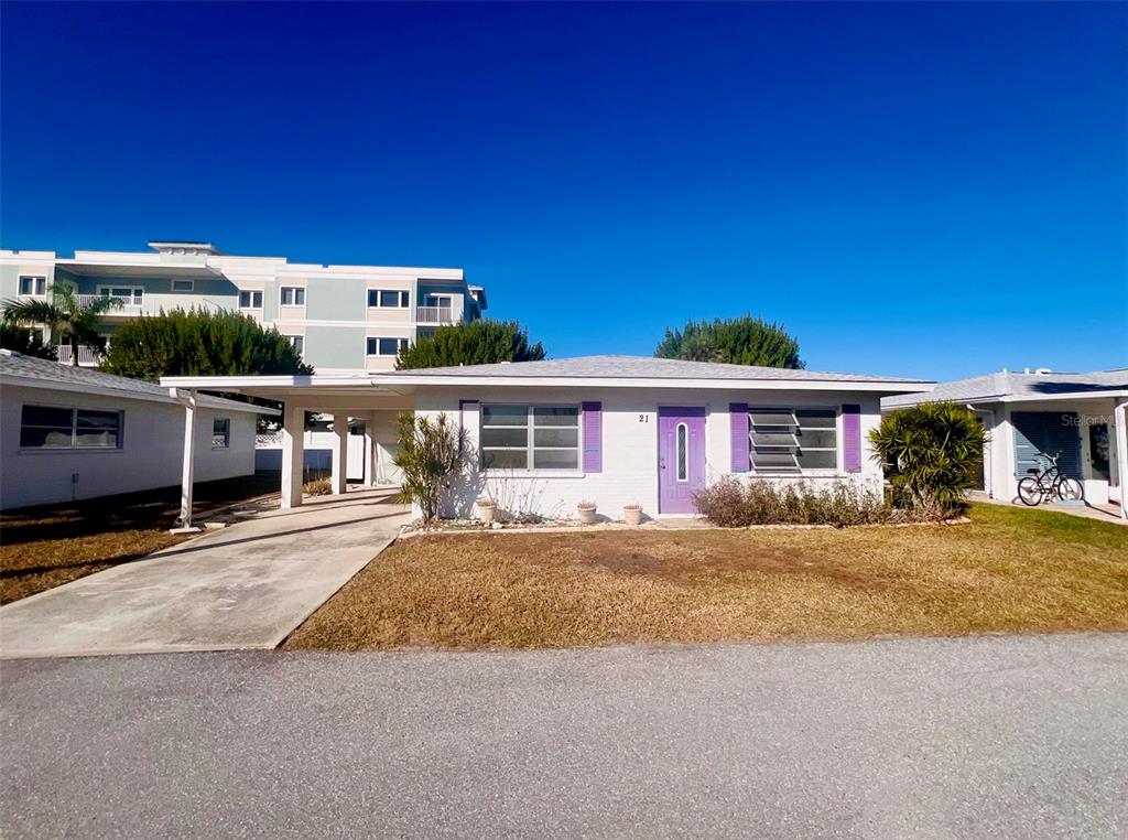 a view of a house with a patio