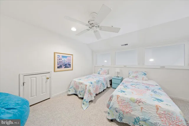 walk in closet with window and a couch