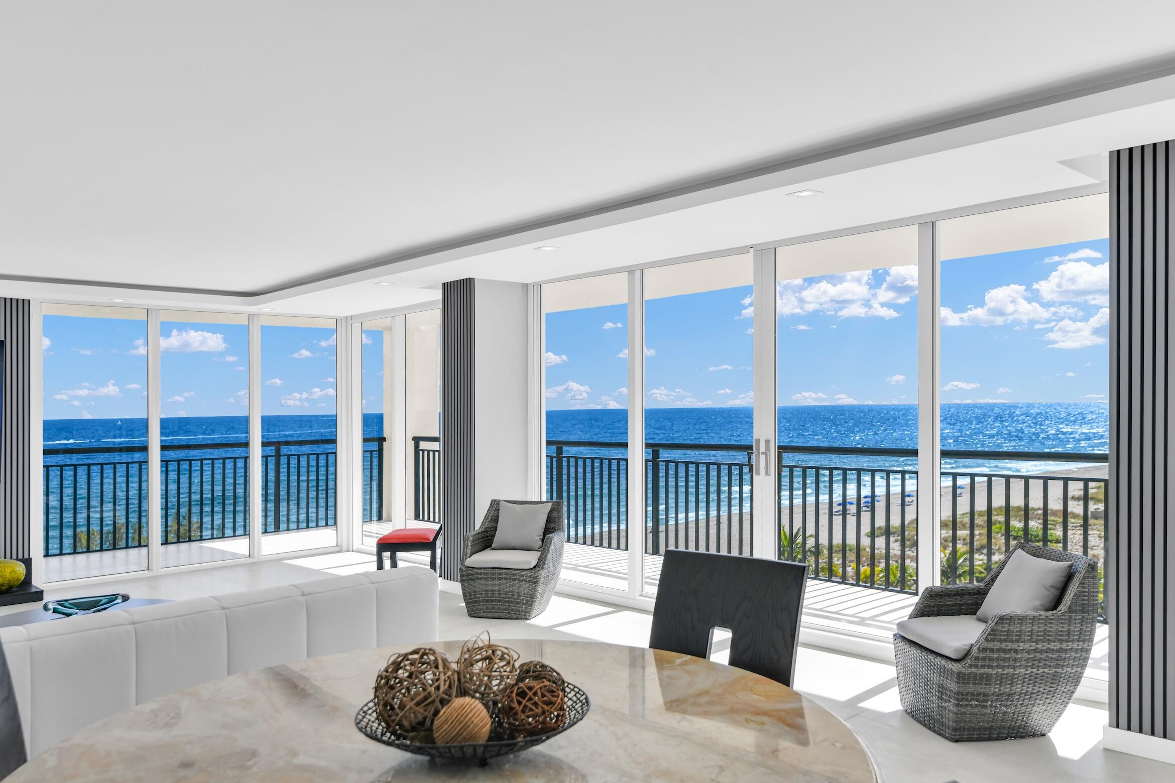 2000 South Ocean Boulevard, Unit 6K Boca Raton, FL 33432 - Photo 11 of 93 a living room with furniture and a large window