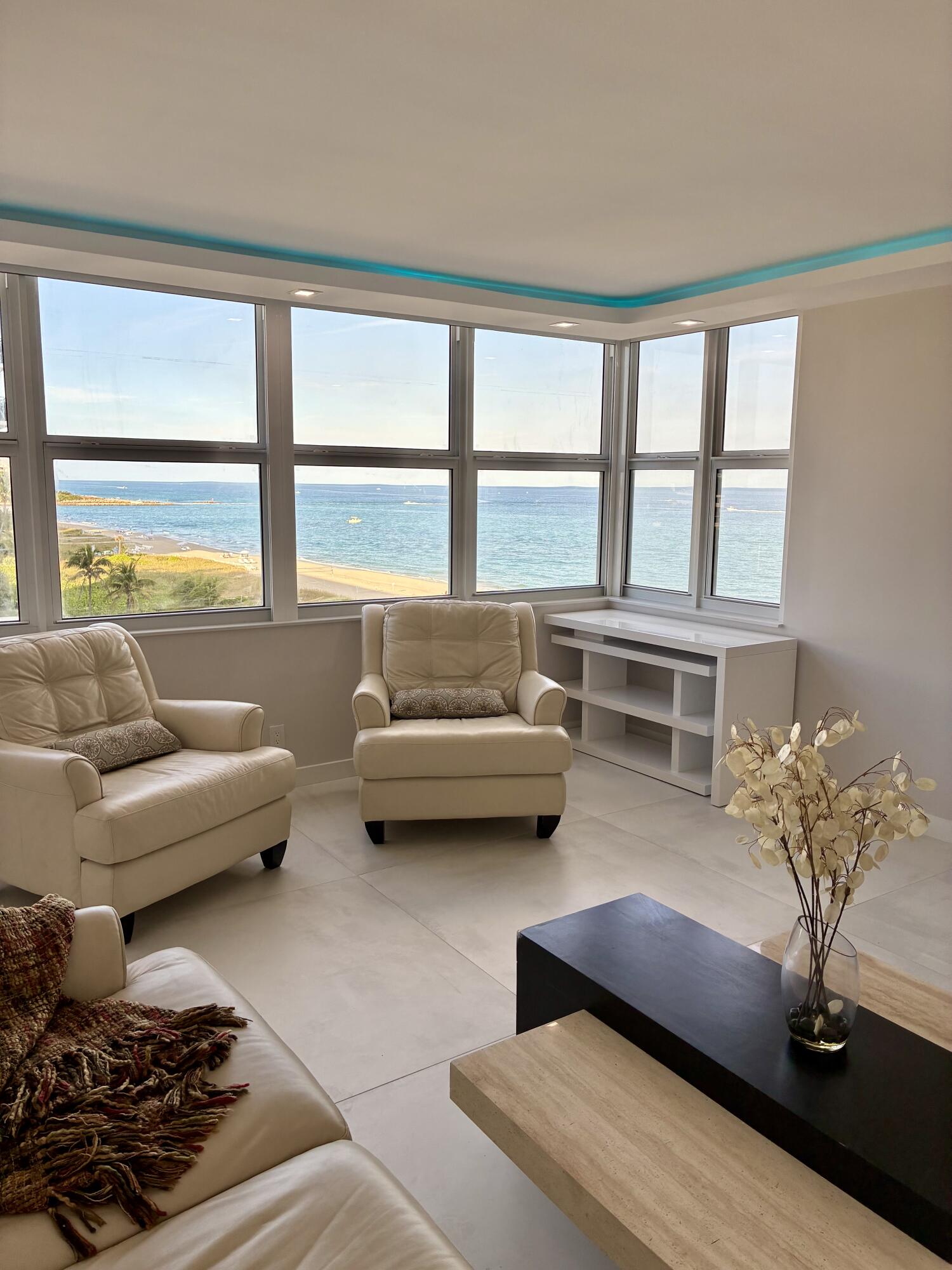 2000 South Ocean Boulevard, Unit 6K Boca Raton, FL 33432 - Photo 29 of 93 a living room with furniture and a large window