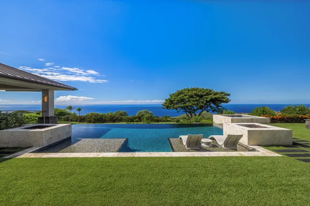 a view of a terrace with a garden