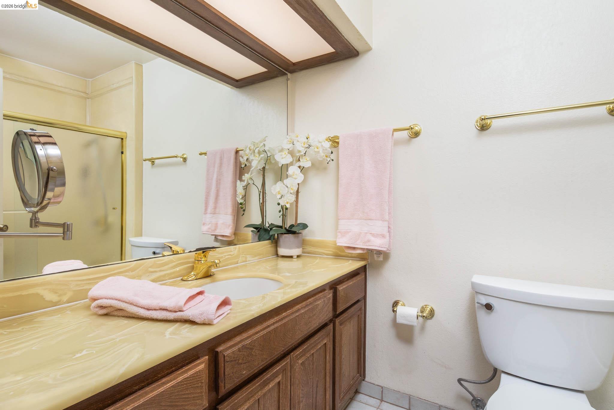 3237 Veracruz Drive San Ramon, CA 94583 - Photo 34 of 59 a bathroom with a granite countertop sink and a mirror