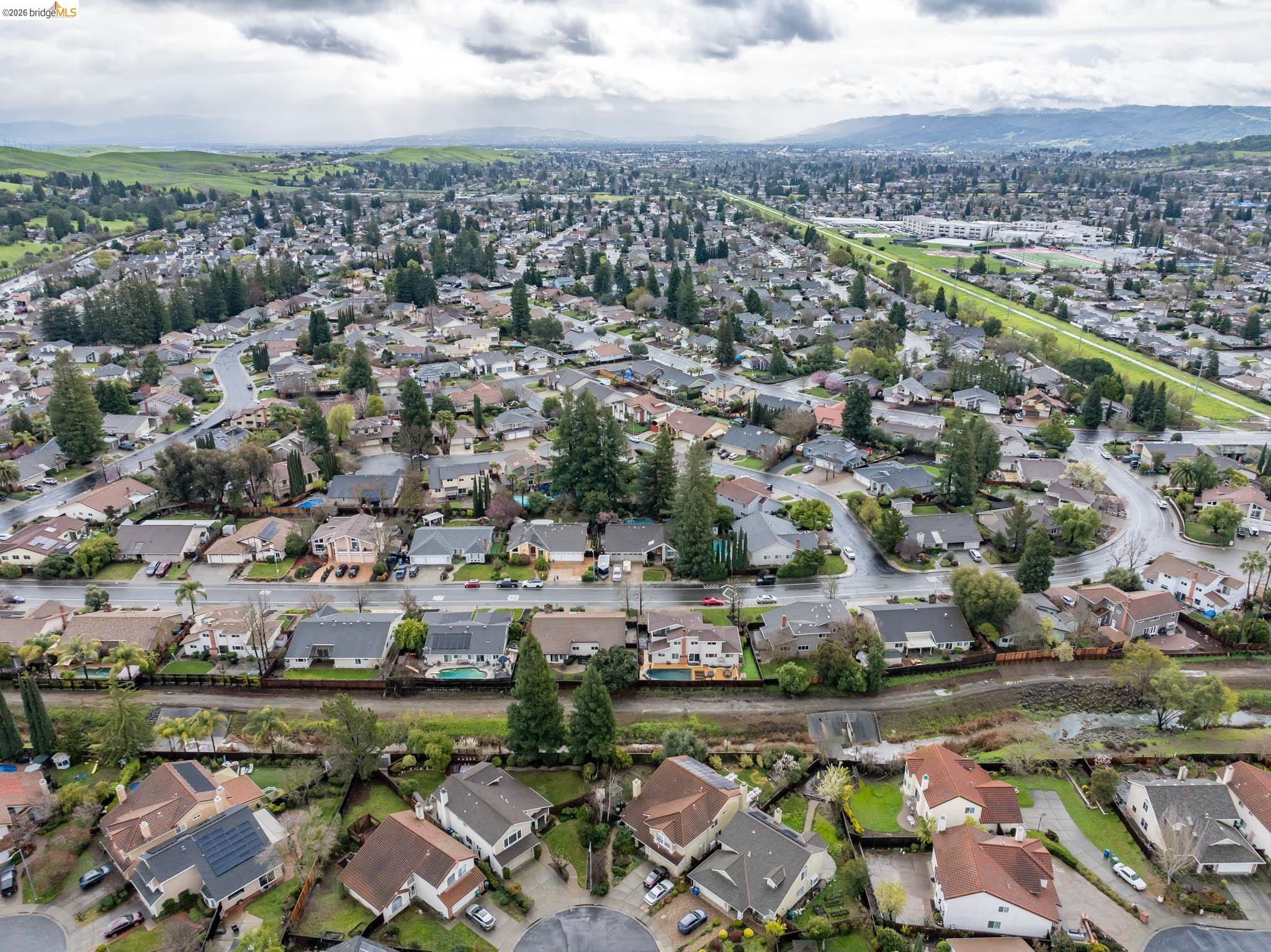 3237 Veracruz Drive San Ramon, CA 94583 - Photo 59 of 59 Aerial perspective of suburban area featuring mountains