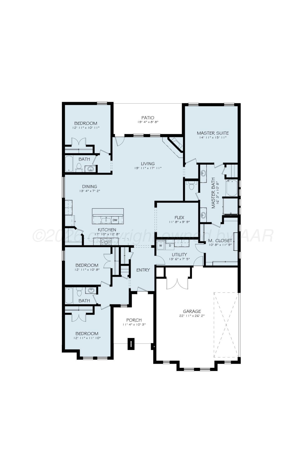 3005 Frontier Lane Amarillo, TX 79124 - Photo 15 of 15 a picture of floor plan