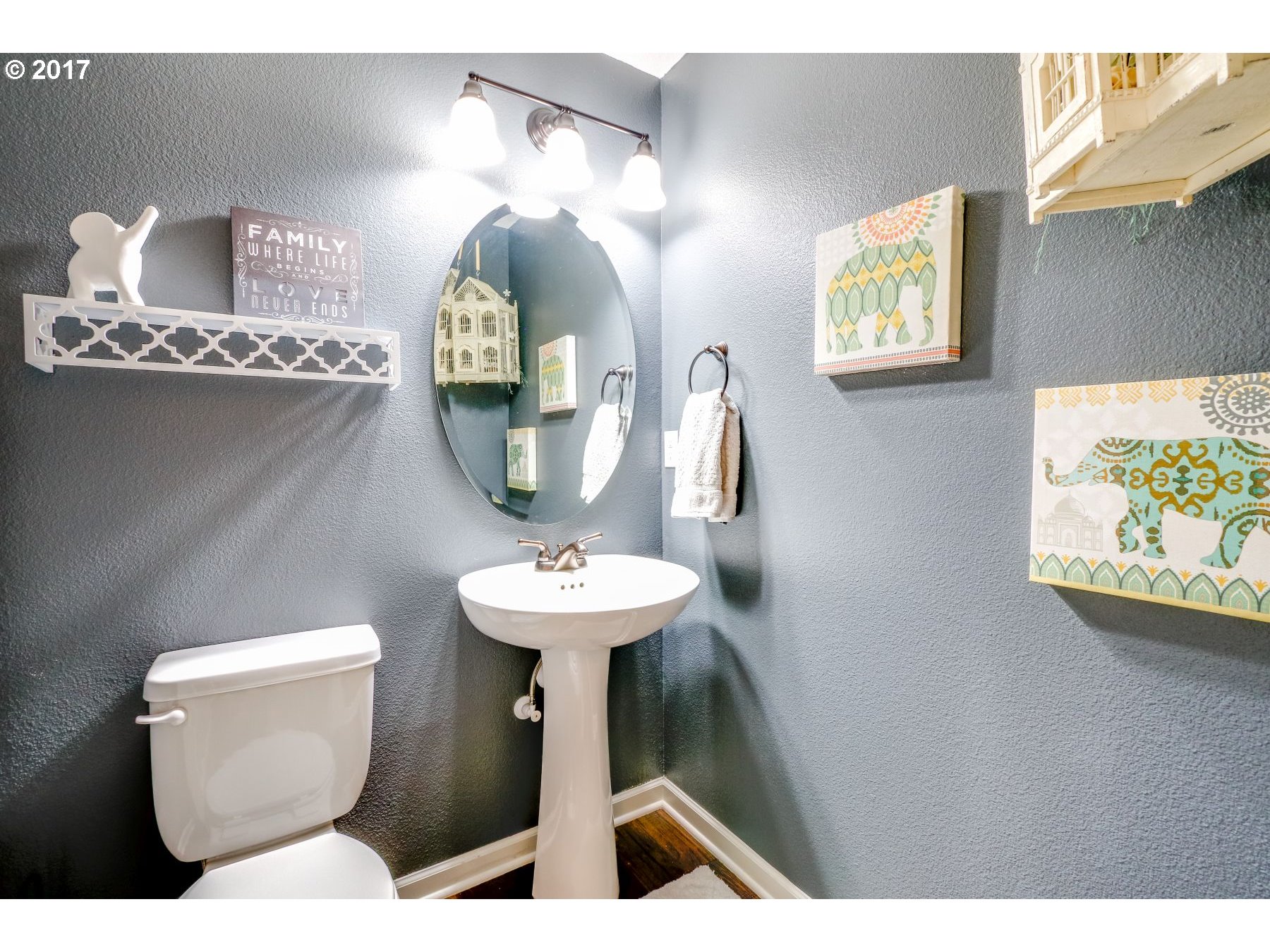 19716 South Central Point Road Oregon City, OR 97045 - Photo 15 of 26 a bathroom with a toilet sink and mirror