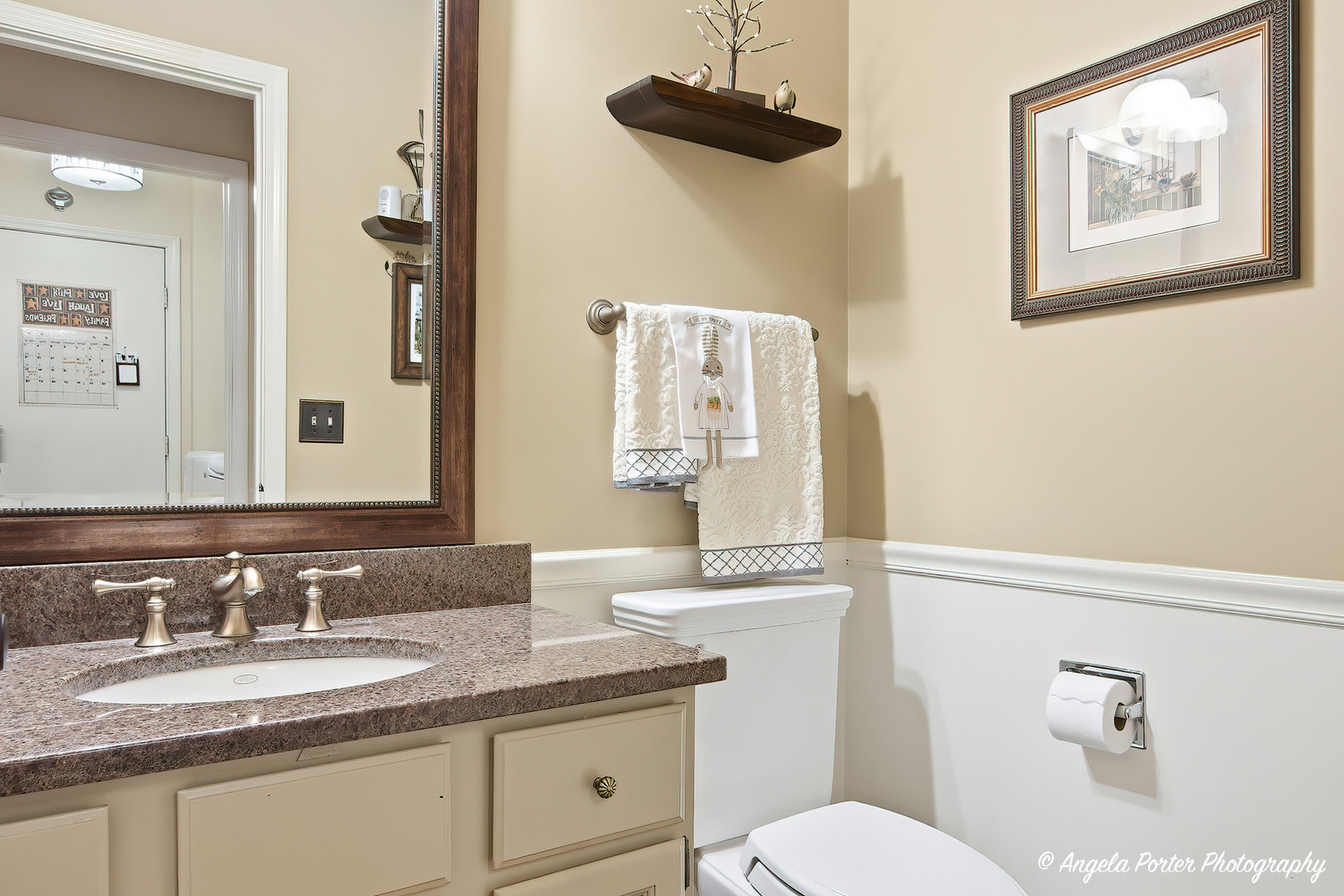 890 Shoreline Road Lake Barrington, IL 60010 - Photo 24 of 42 a bathroom with a granite countertop sink mirror and toilet